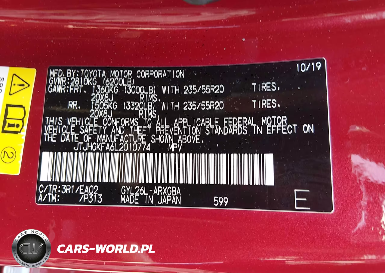 2020 Lexus Rx 450Hl VIN:JTJHGKFA6L2010774 - 9