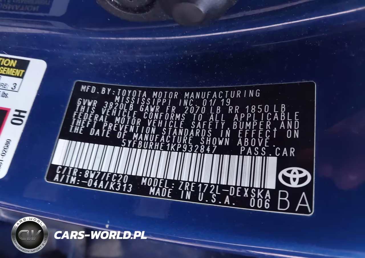 2019 Toyota Corolla Se VIN:5YFBURHE1KP932847 - 9