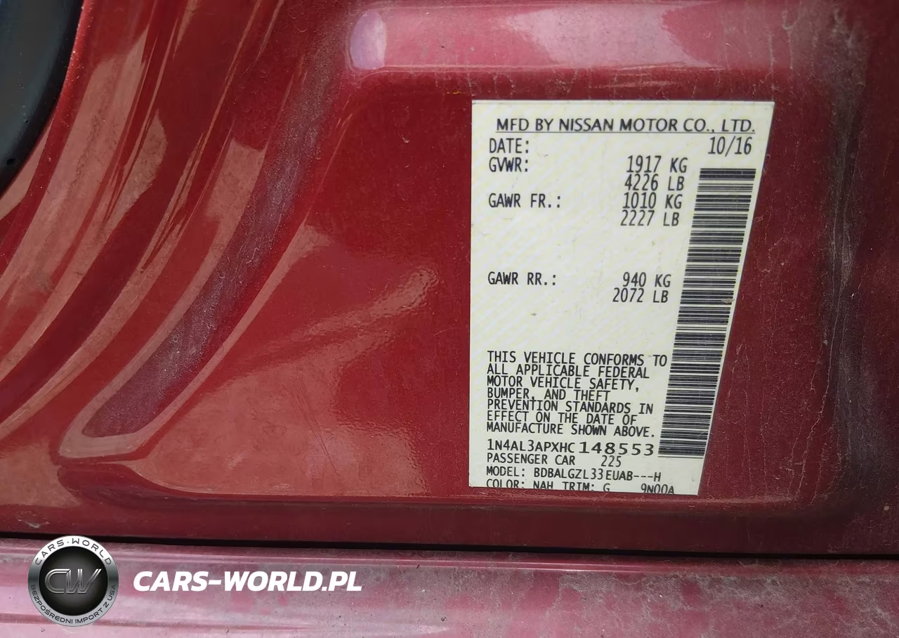 2017 Nissan Altima 2.5 S VIN:1N4AL3APXHC148553 - 9