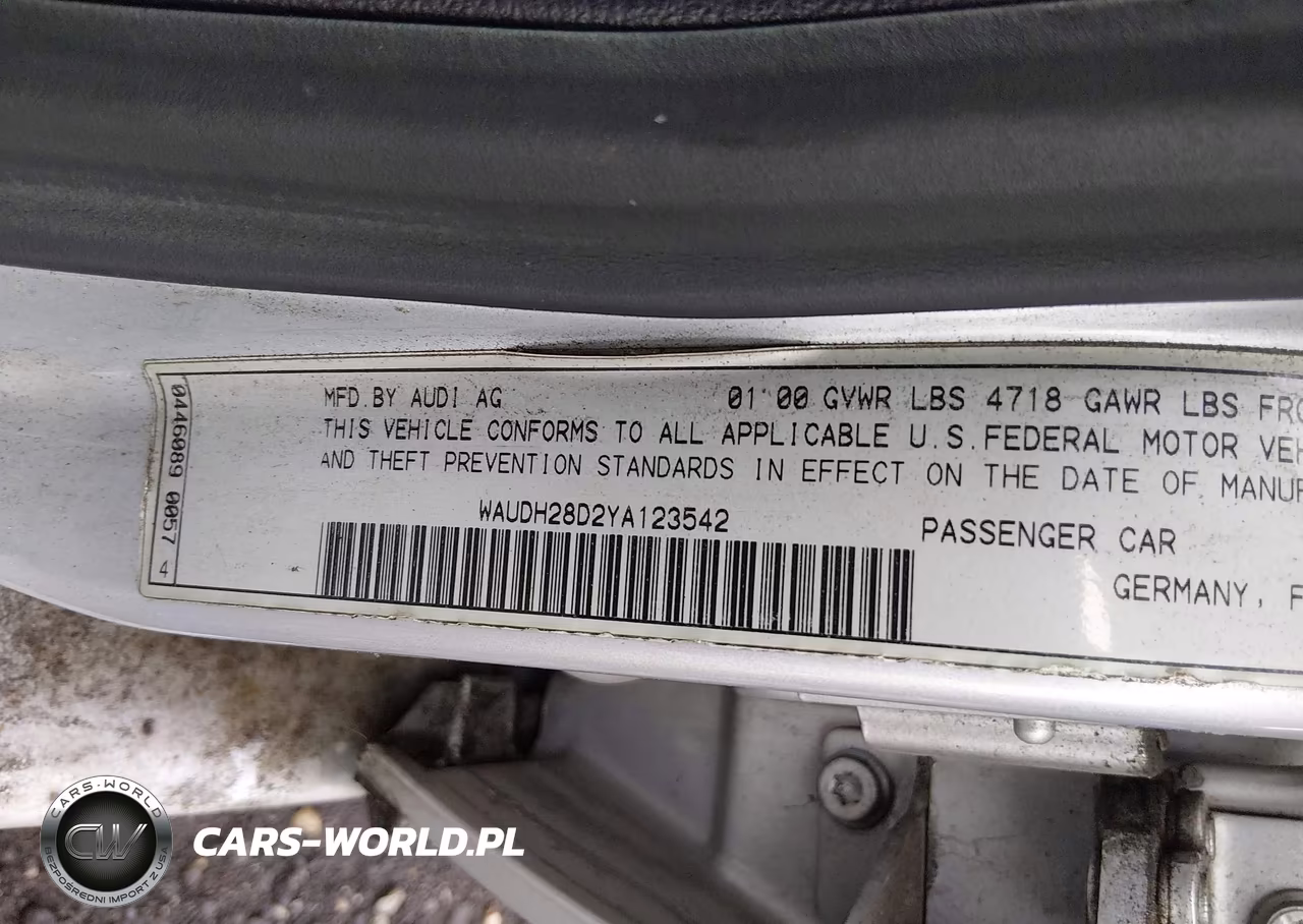 2000 Audi A4 2.8 VIN:WAUDH28D0YA038537 - 9