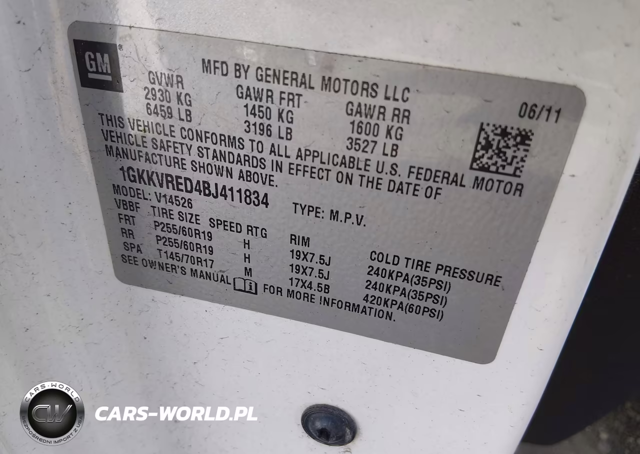 2011 GMC Acadia Slt-1 VIN:1GKKVRED4BJ411834 - 9
