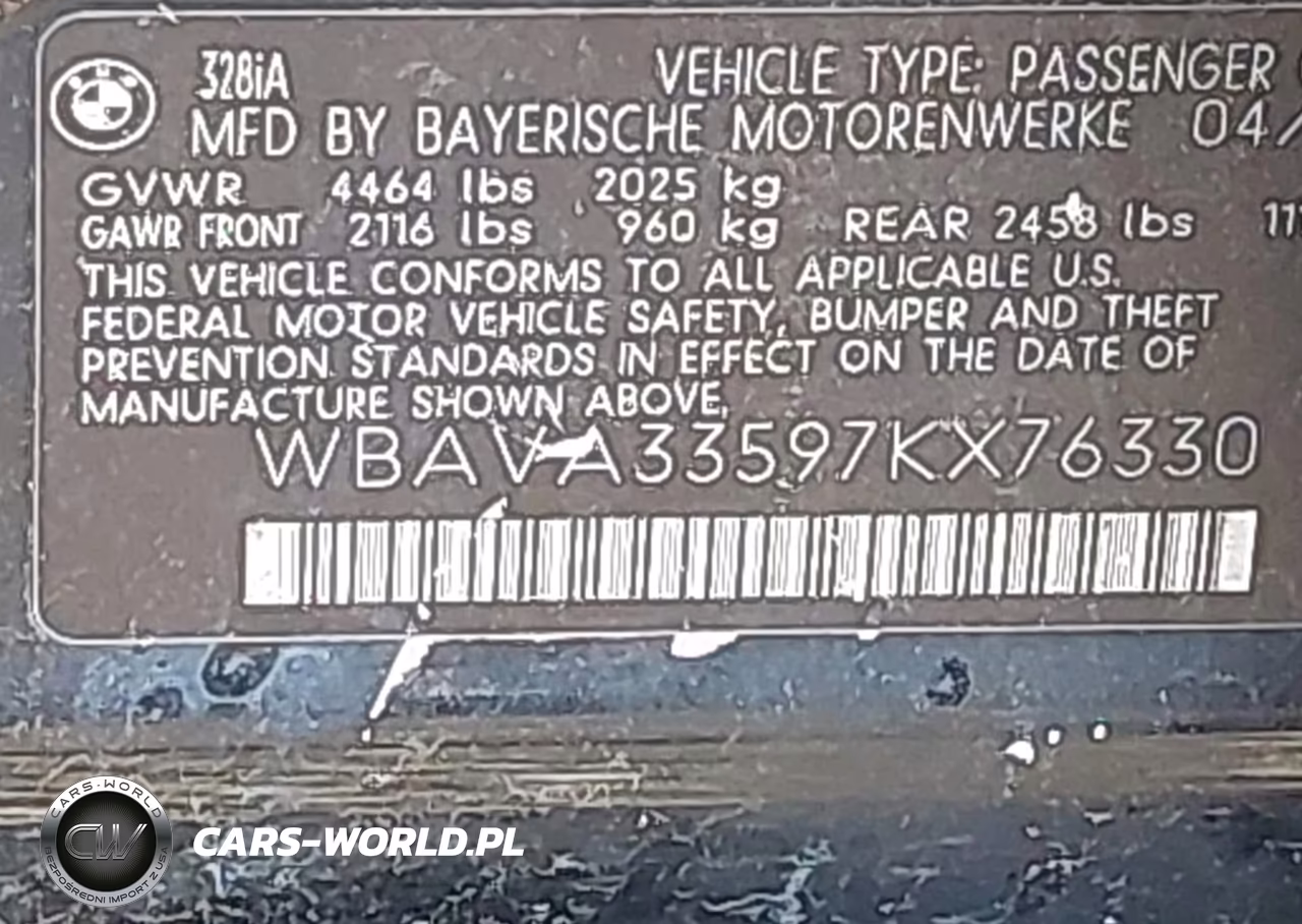 2007 BMW 328I VIN:WBAVA33597KX76330 - 9