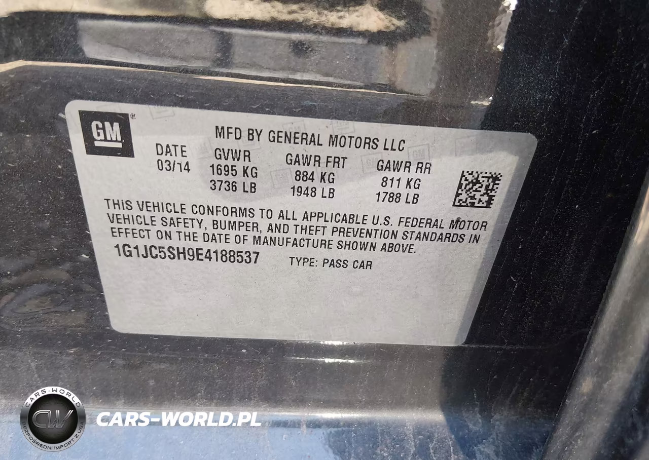2014 Chevrolet Sonic Lt Auto VIN:1G1JC5SH9E4188537 - 9