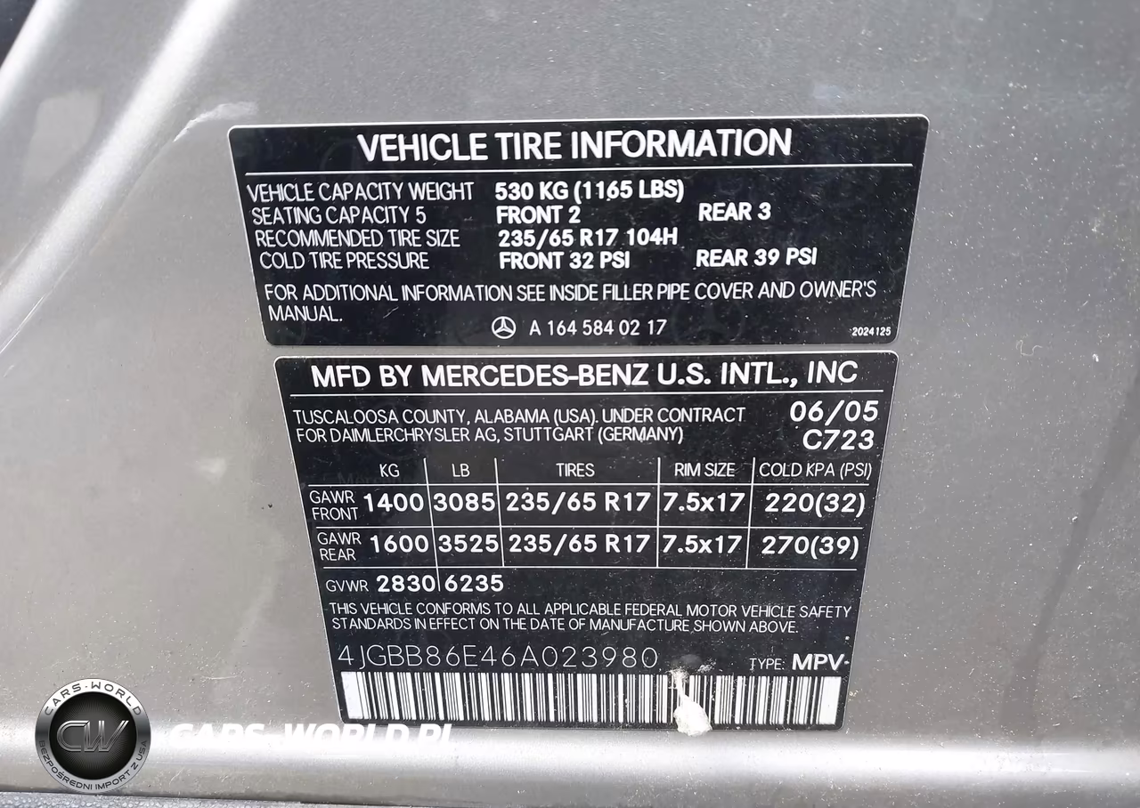 2006 Mercedes-Benz Ml 350 4Matic VIN:4JGBB86E46A023980 - 9