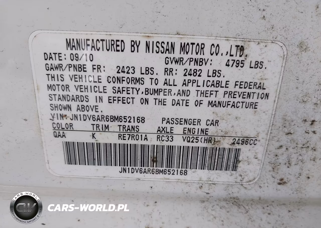 2011 Infiniti G25X VIN:JN1DV6AR6BM652168 - 9