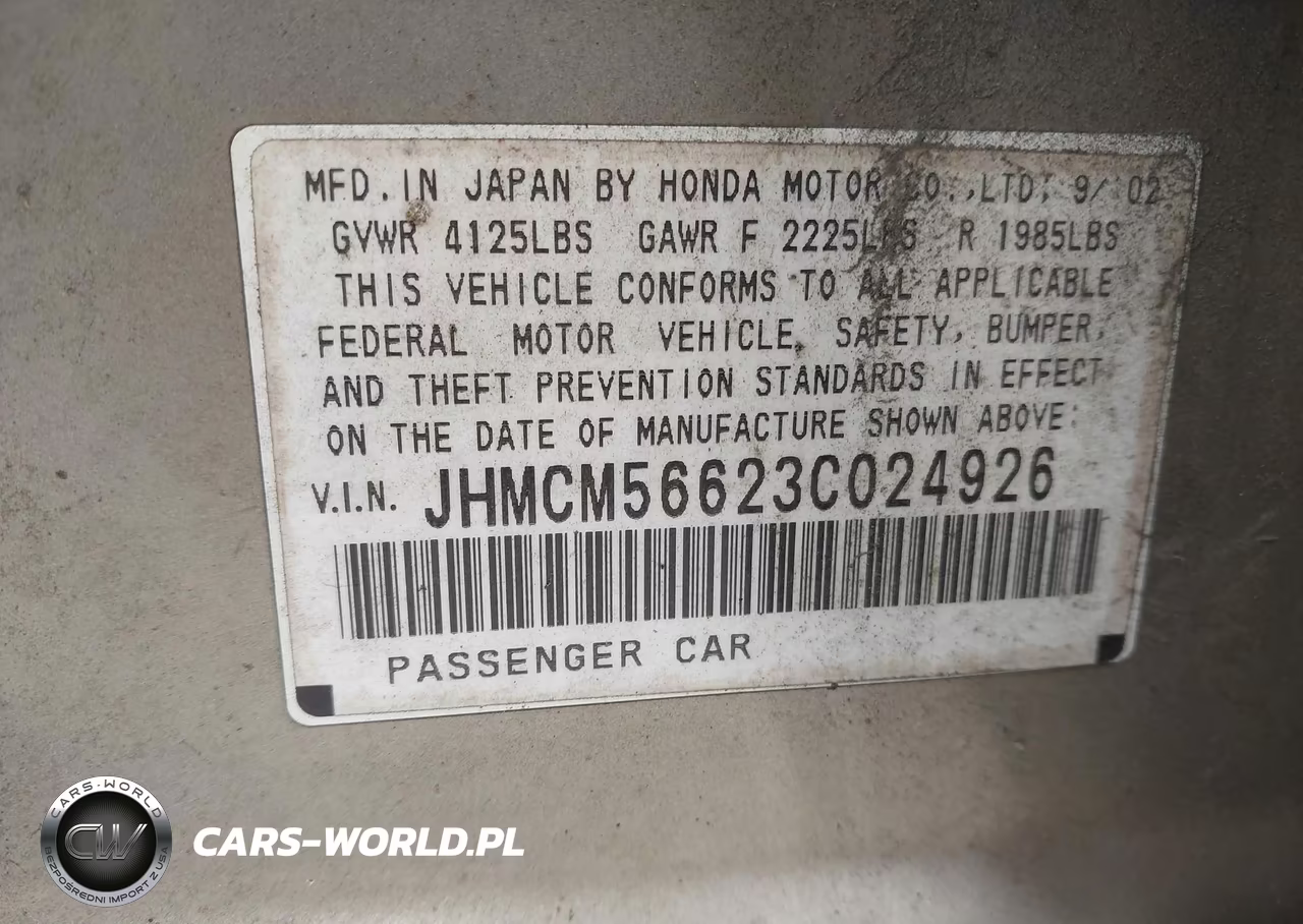 2003 Honda Accord Sdn Ex VIN:JHMCM56623C024926 - 9
