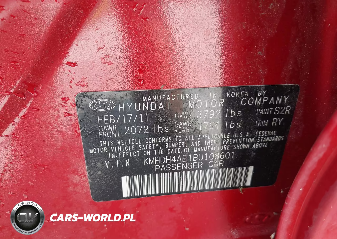 2011 Hyundai Elantra Limited (Ulsan Plant) VIN:KMHDH4AE1BU108601 - 9
