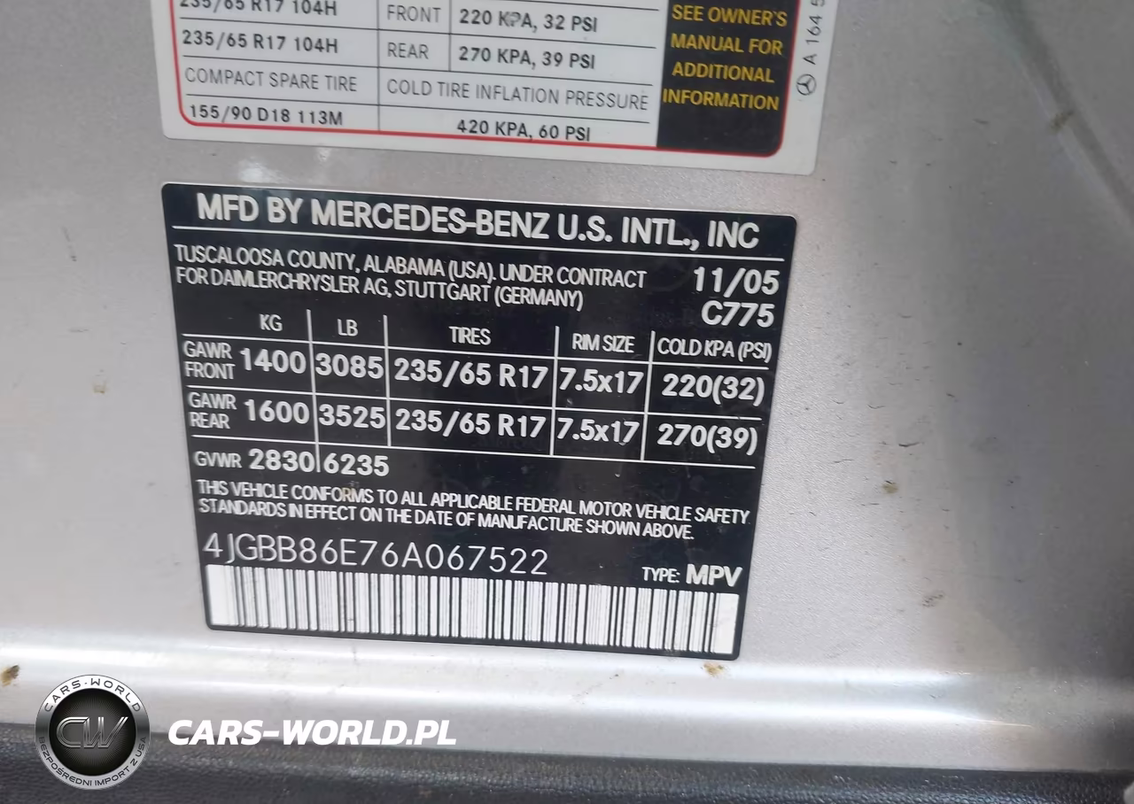 2006 Mercedes-Benz Ml 350 4Matic VIN:4JGBB86E76A067522 - 9