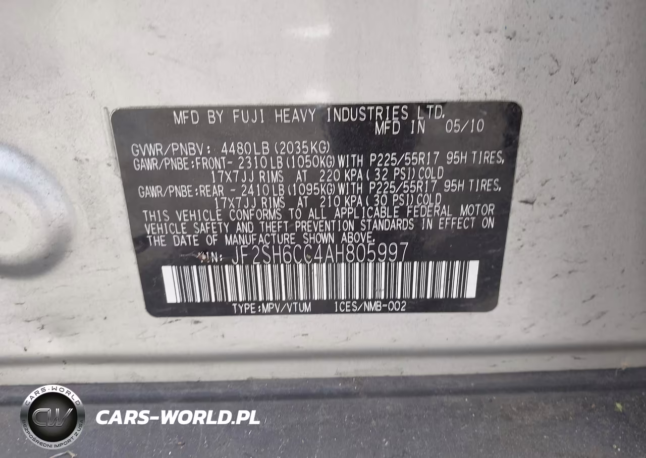 2010 Subaru Forester 2.5X Premium VIN:JF2SH6CC4AH805997 - 9