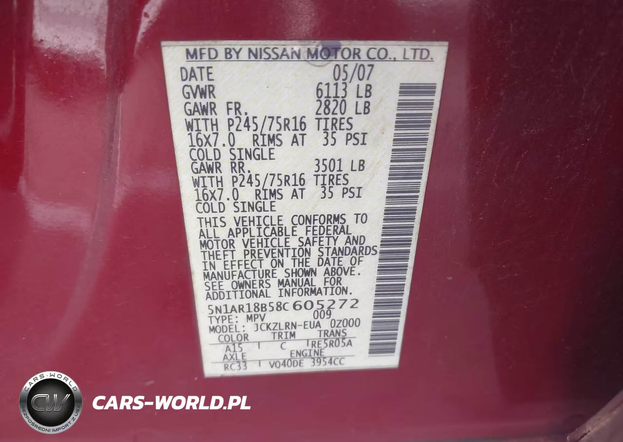 2008 Nissan Pathfinder S VIN:5N1AR18B58C605272 - 9