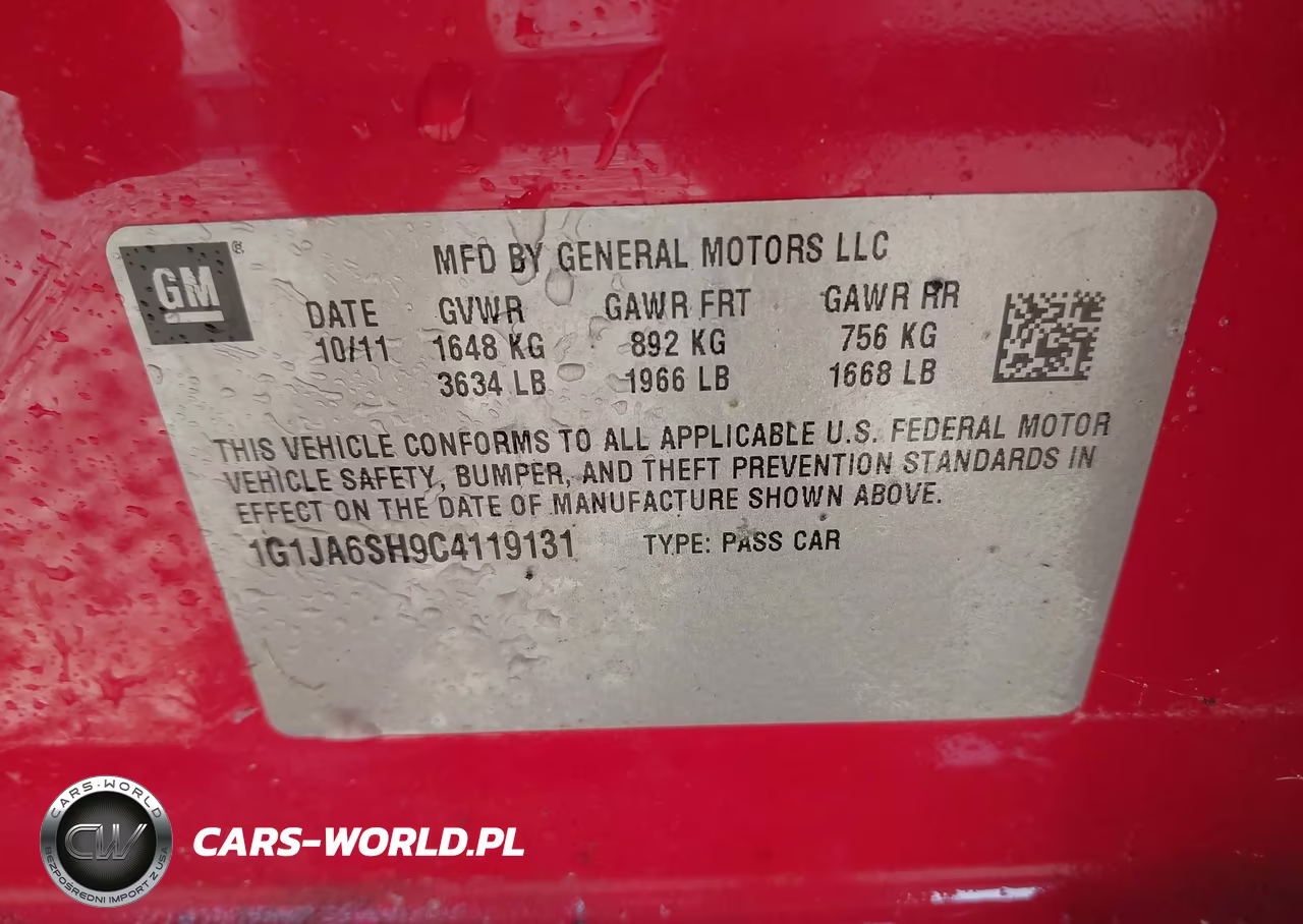 2012 Chevrolet Sonic 2Ls VIN:1G1JA6SH9C4119131 - 9