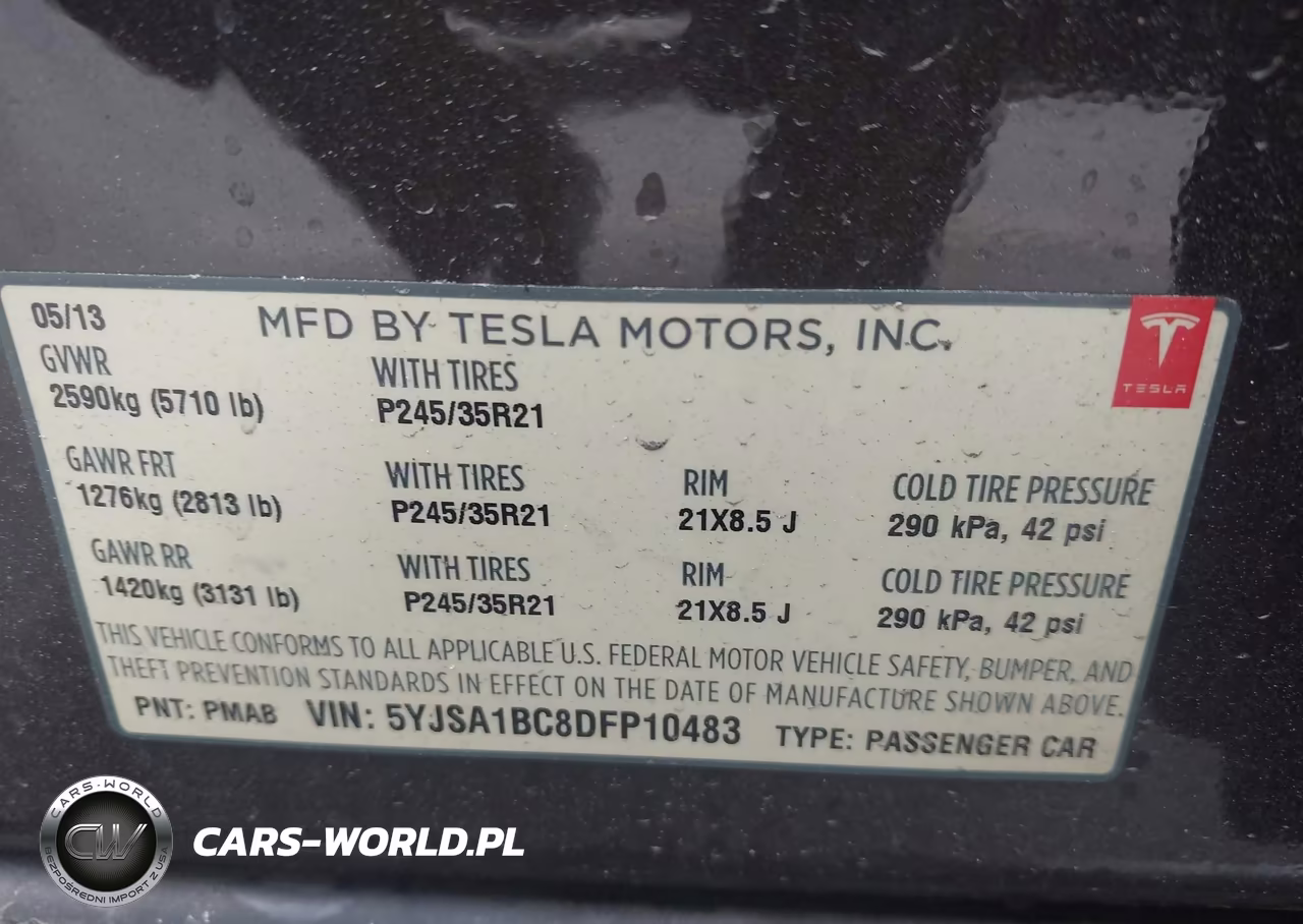 2013 Tesla Model S VIN:5YJSA1BC8DFP10483 - 9