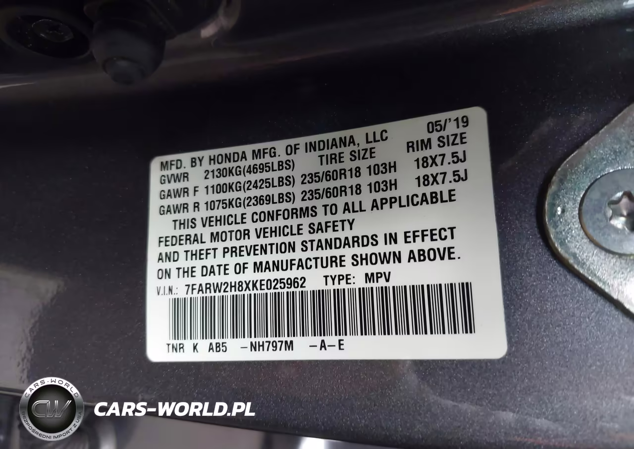 2019 Honda Cr-V Ex-L VIN:7FARW2H8XKE025962 - 9