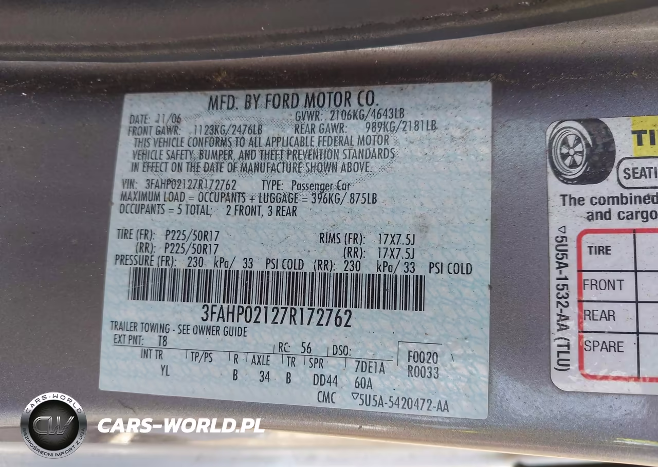 2007 Ford Fusion Sel VIN:3FAHP02127R172762 - 9