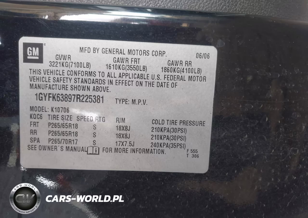 2007 Cadillac Escalade VIN:1GYFK63897R225381 - 9