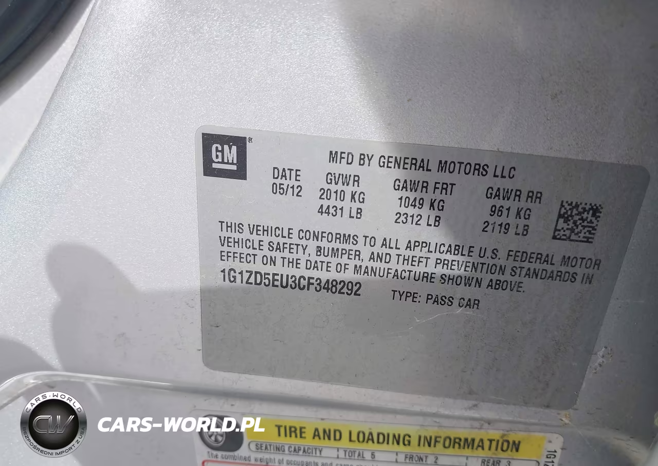 2012 Chevrolet Malibu 2Lt VIN:1G1ZD5EU3CF348292 - 9