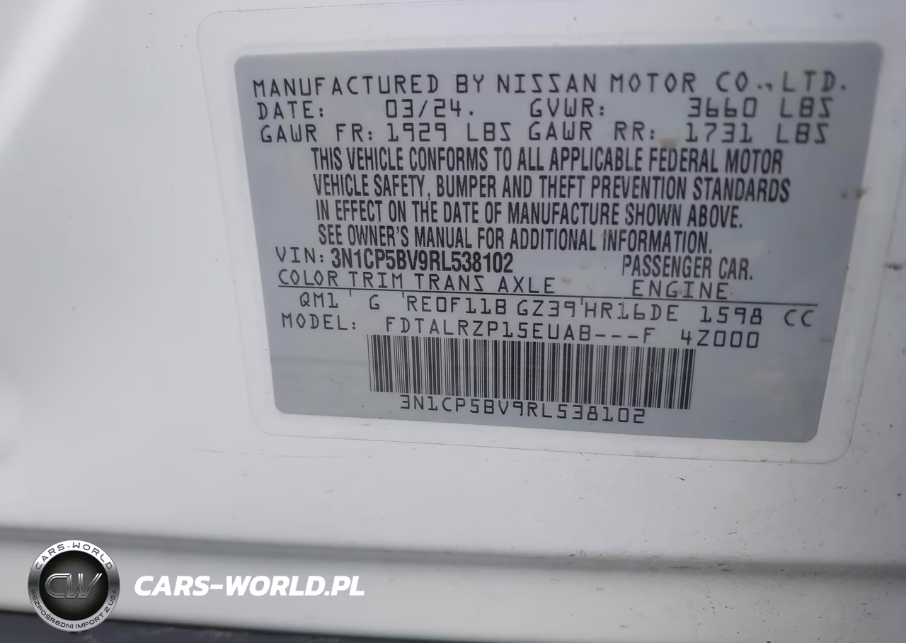2024 Nissan Kicks S Xtronic Cvt VIN:3N1CP5BV9RL538102 - 9
