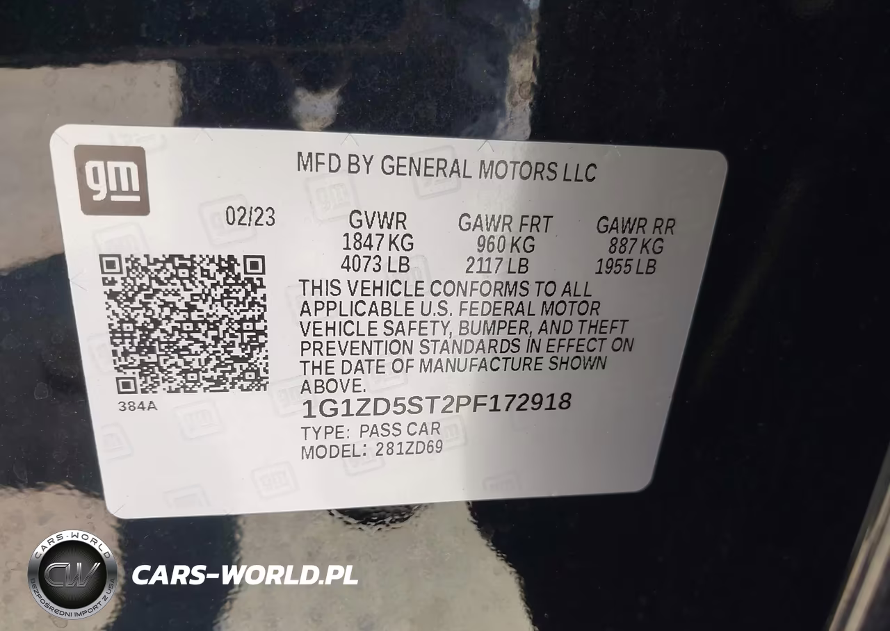 2023 Chevrolet Malibu Fwd 1Lt VIN:1G1ZD5ST2PF172918 - 9
