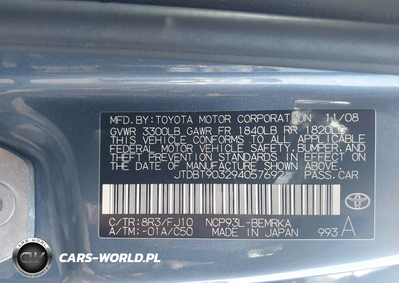 2009 Toyota Yaris VIN:JTDBT903294057692 - 9