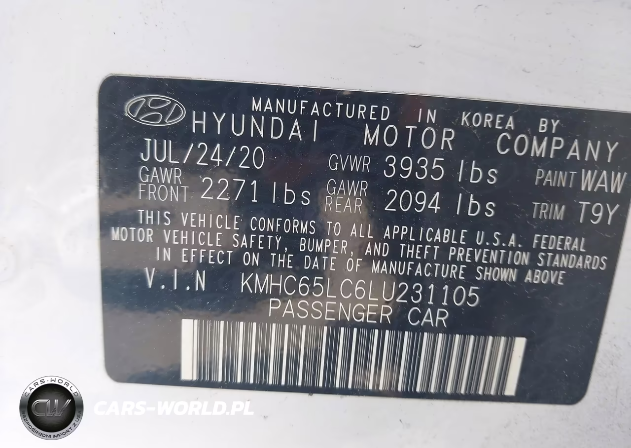 2020 Hyundai Ioniq Hybrid Blue VIN:KMHC65LC6LU231105 - 9