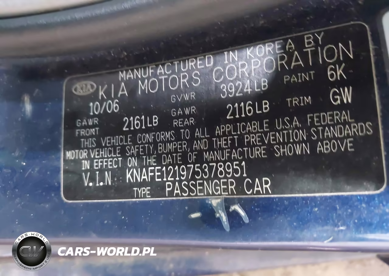 2007 Kia Spectra Ex VIN:KNAFE121975378951 - 9