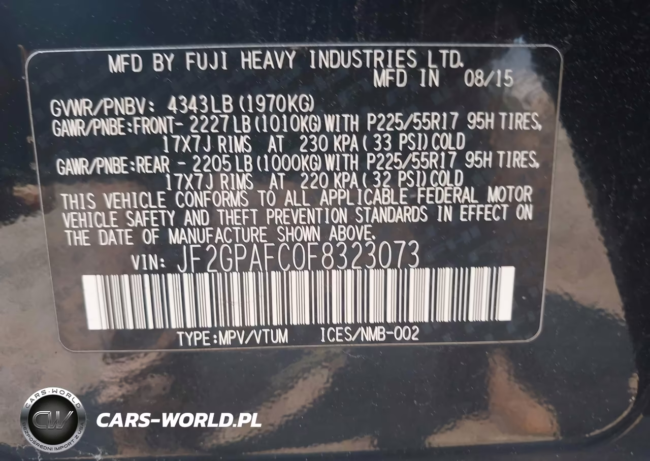 2015 Subaru Xv Crosstrek 2.0I Premium VIN:JF2GPAFC0F8323073 - 9