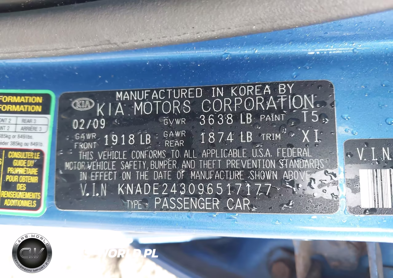 2009 Kia Rio5 Lx VIN:KNADE243096517177 - 9