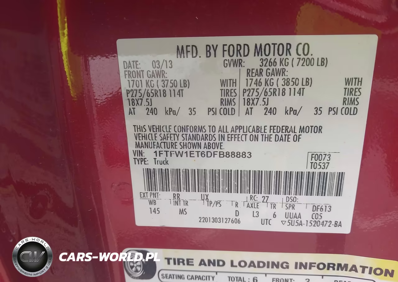 2013 Ford F-150 Fx4-King Ranch-Lariat-Limited-Platinum-Xl-Xlt VIN:1FTFW1ET6DFB88883 - 9
