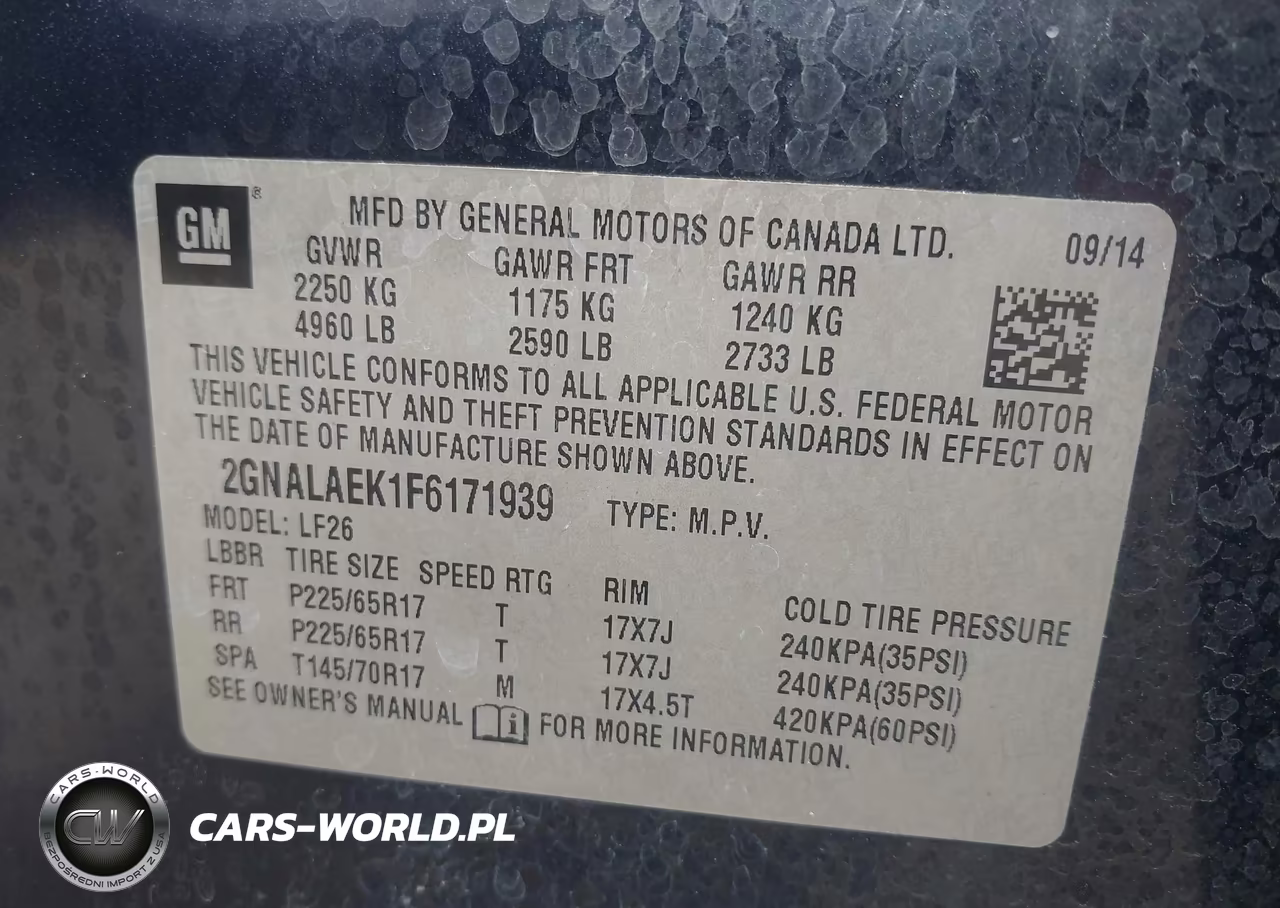 2015 Chevrolet Equinox Ls VIN:2GNALAEK1F6171939 - 9