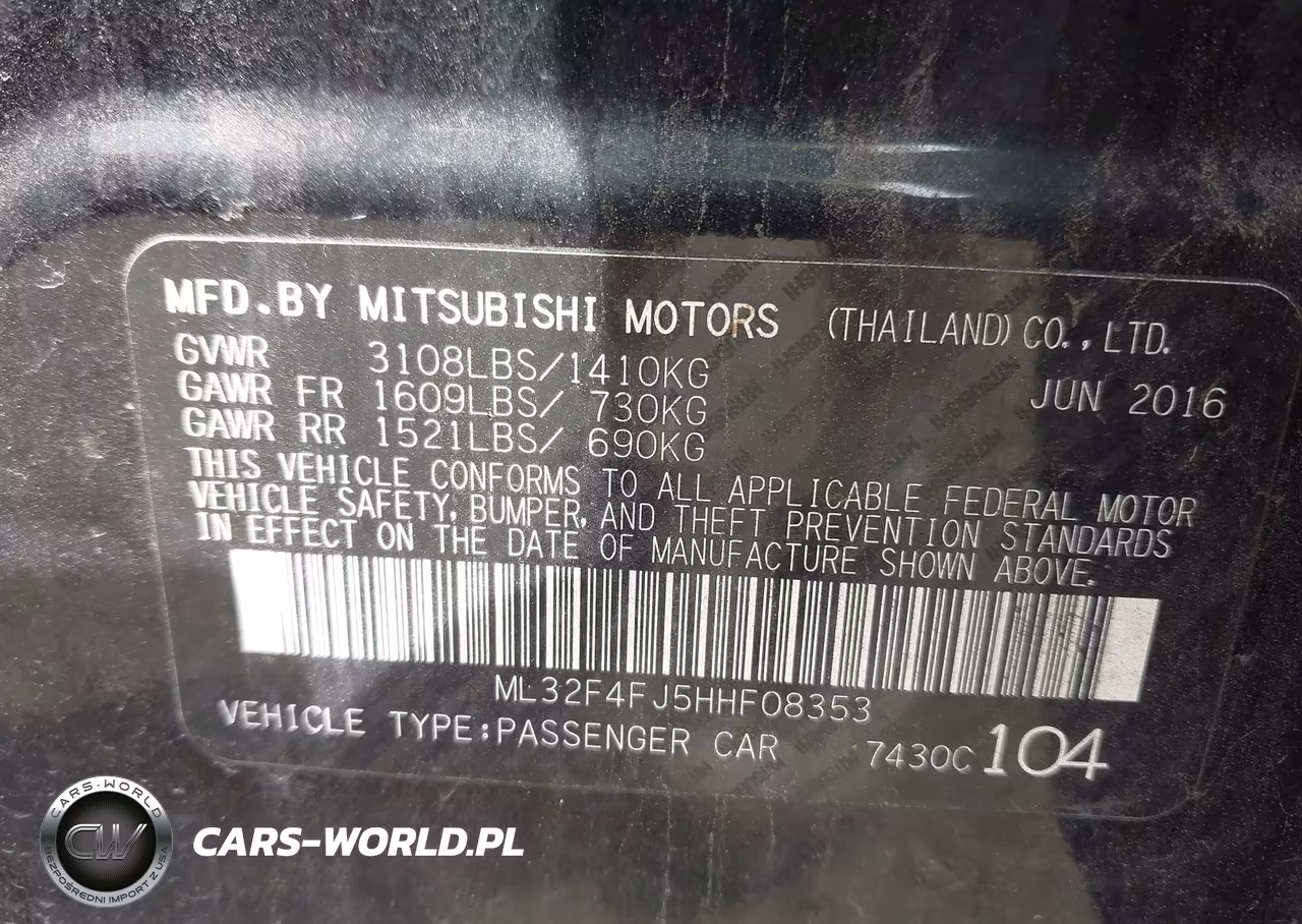 2017 Mitsubishi Mirage G4 Se VIN:ML32F4FJ5HHF08353 - 9