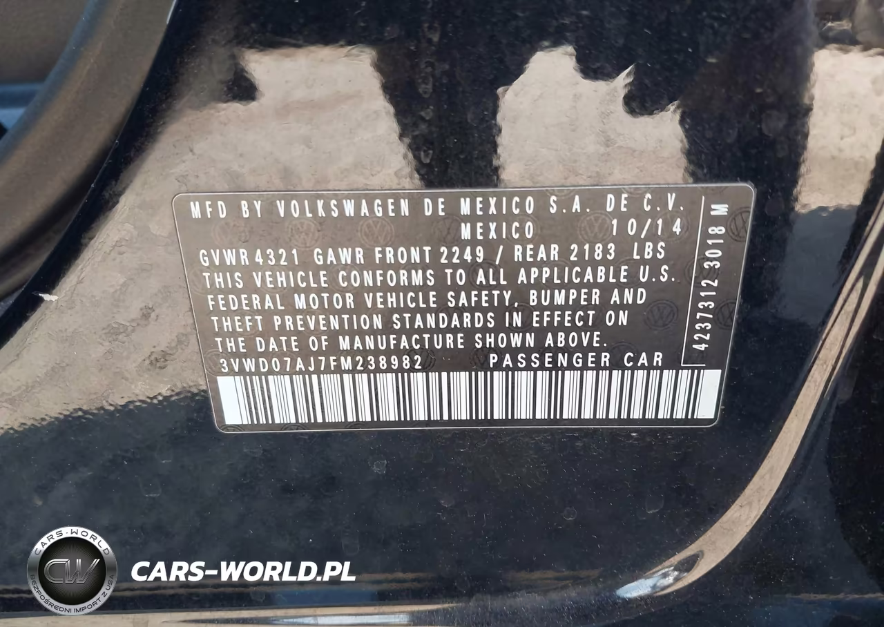 2015 Volkswagen Jetta 1.8T Se VIN:3VWD07AJ7FM238982 - 9