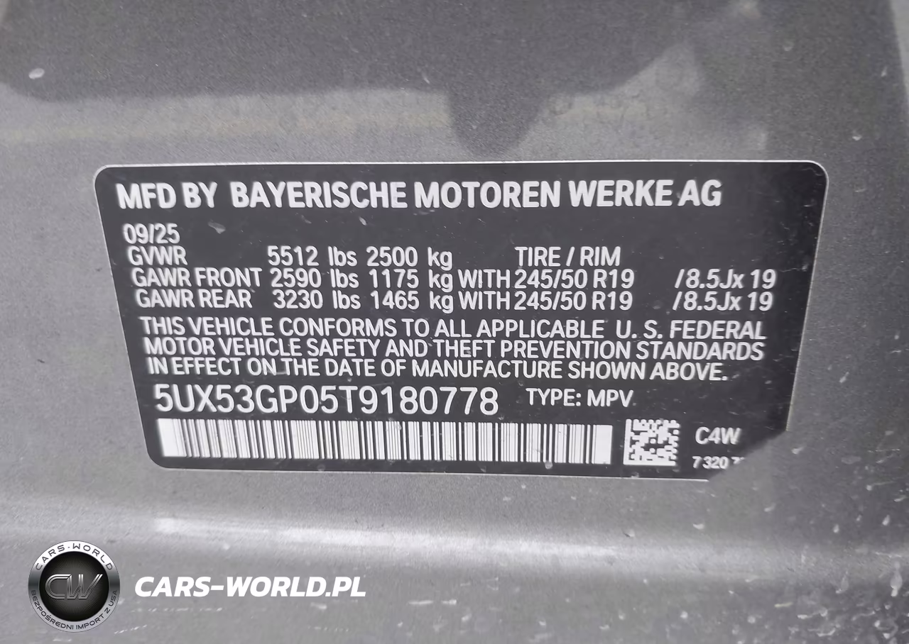 2026 BMW X3 30 xDrive VIN:5UX53GP05T9180778 - 9