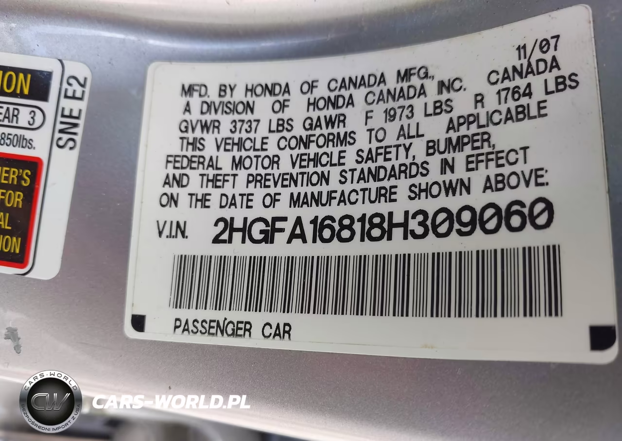 2008 Honda Civic Ex VIN:2HGFA16818H309060 - 9