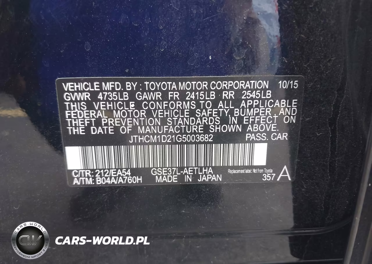 2016 Lexus Is 300 VIN:JTHCM1D21G5003682 - 9