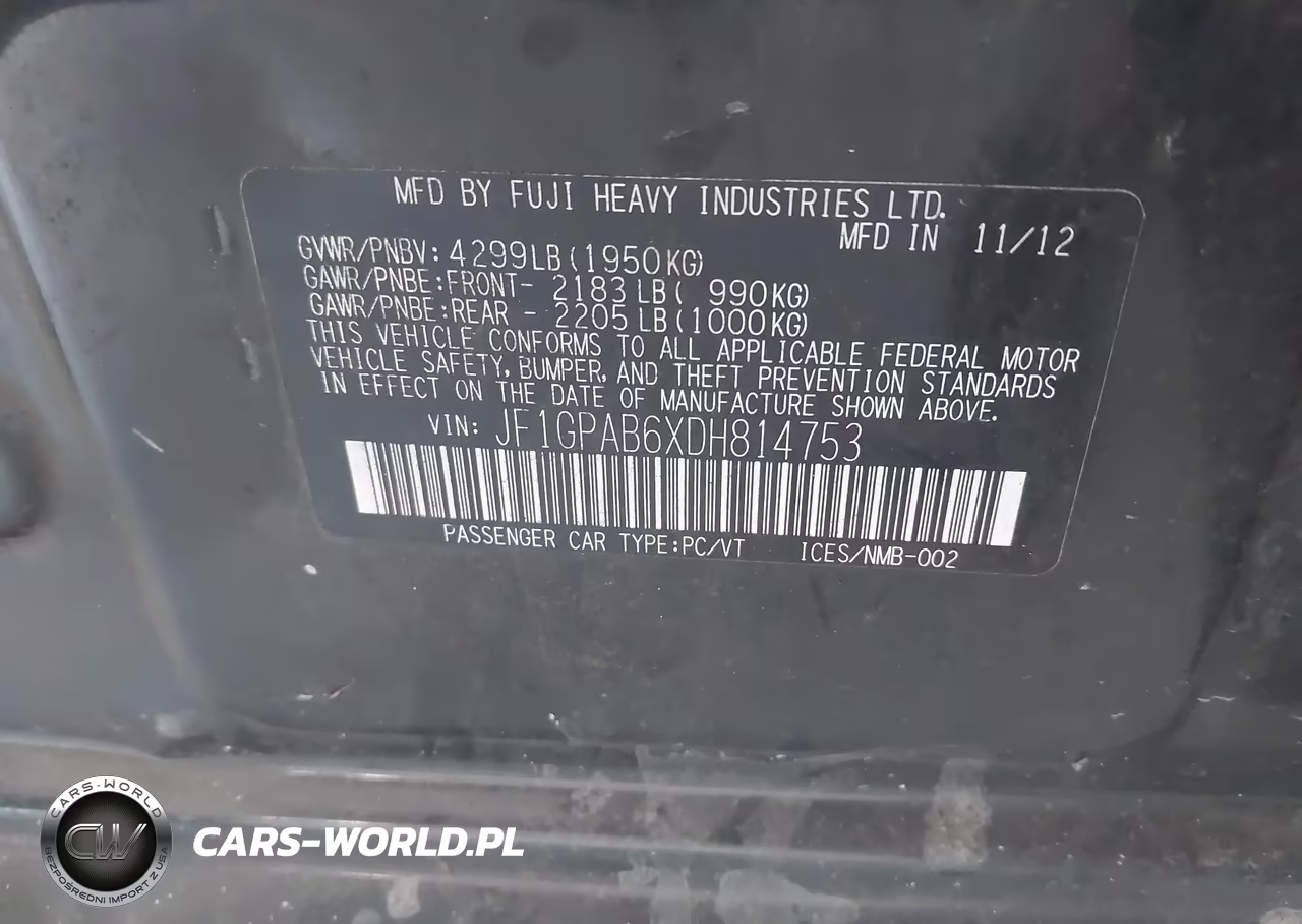 2013 Subaru Impreza 2.0I Premium VIN:JF1GPAB6XDH814753 - 9