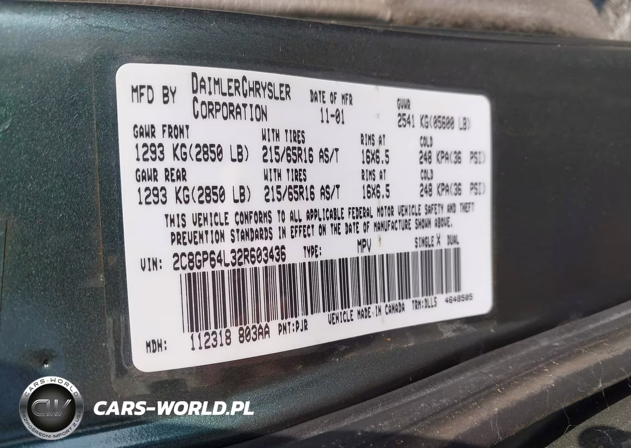 2002 Chrysler Town & Country Limited VIN:2C8GP64L32R603436 - 9