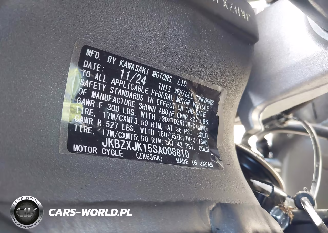 2025 Kawasaki Zx636 K VIN:JKBZXJK15SA008810 - 10
