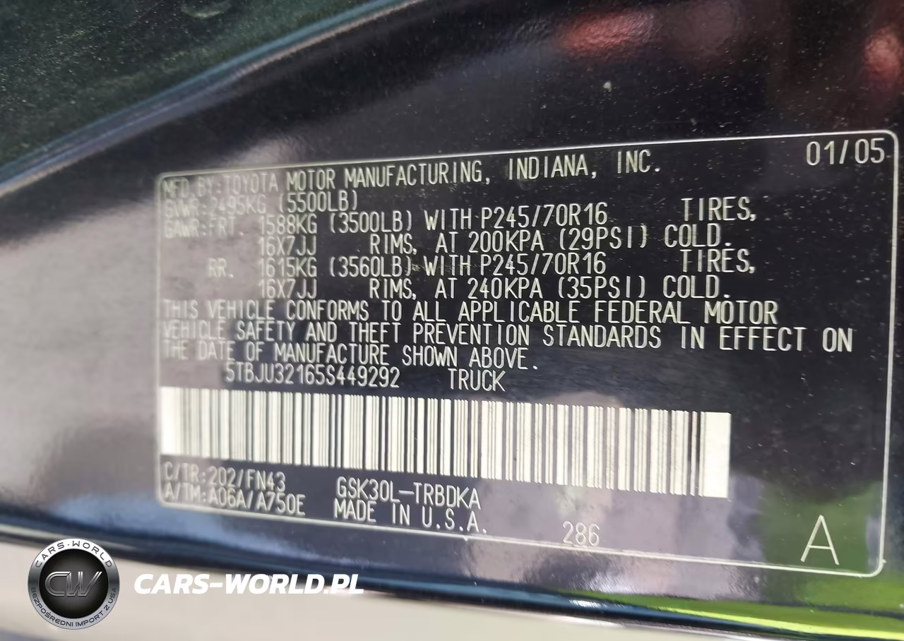 2005 Toyota Tundra VIN:5TBJU32165S449292 - 9