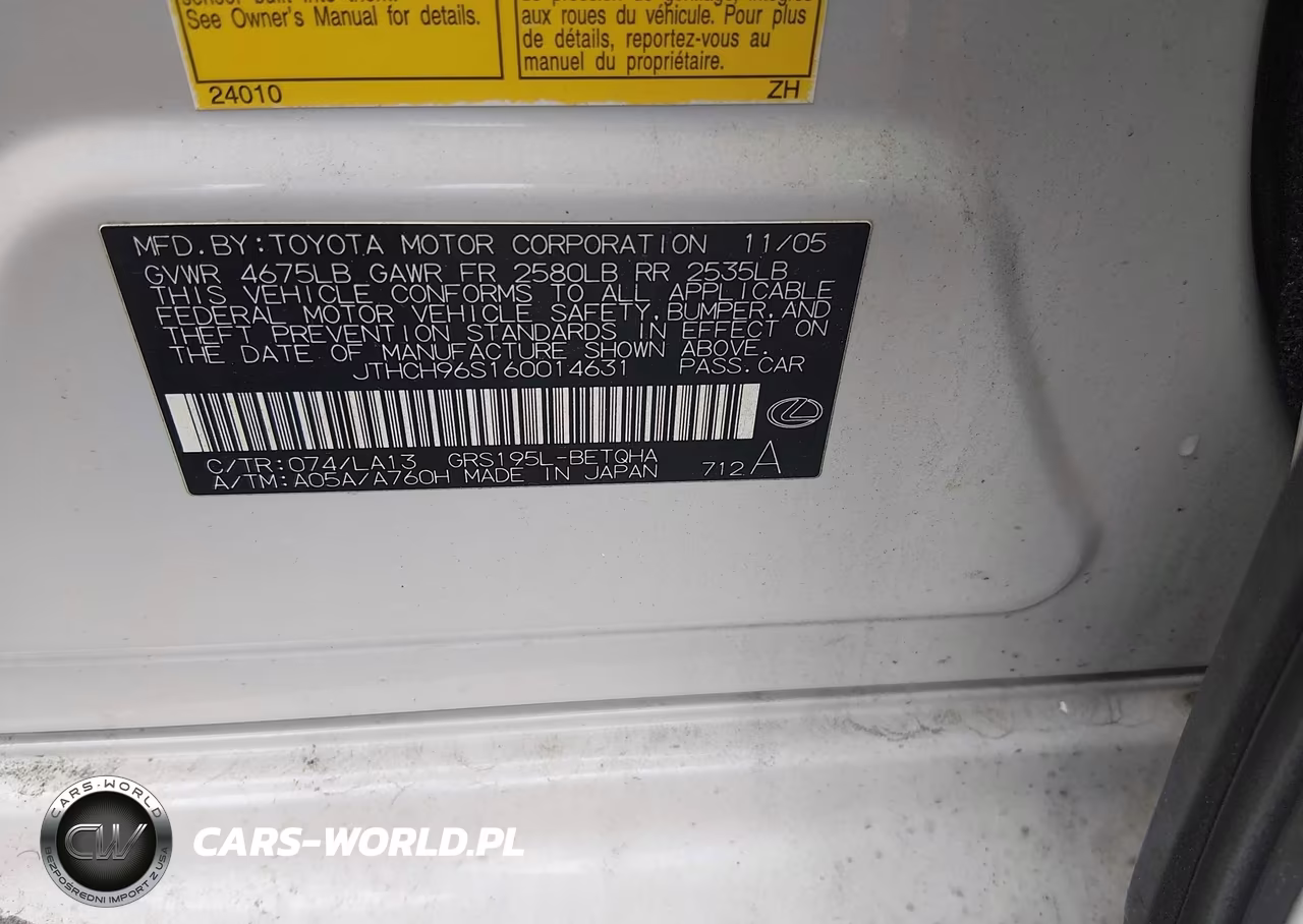 2006 Lexus Gs 300 VIN:JTHCH96S160014631 - 9