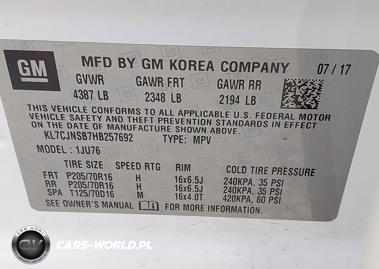2017 Chevrolet Trax Ls VIN:KL7CJNSB7HB257692 - 9