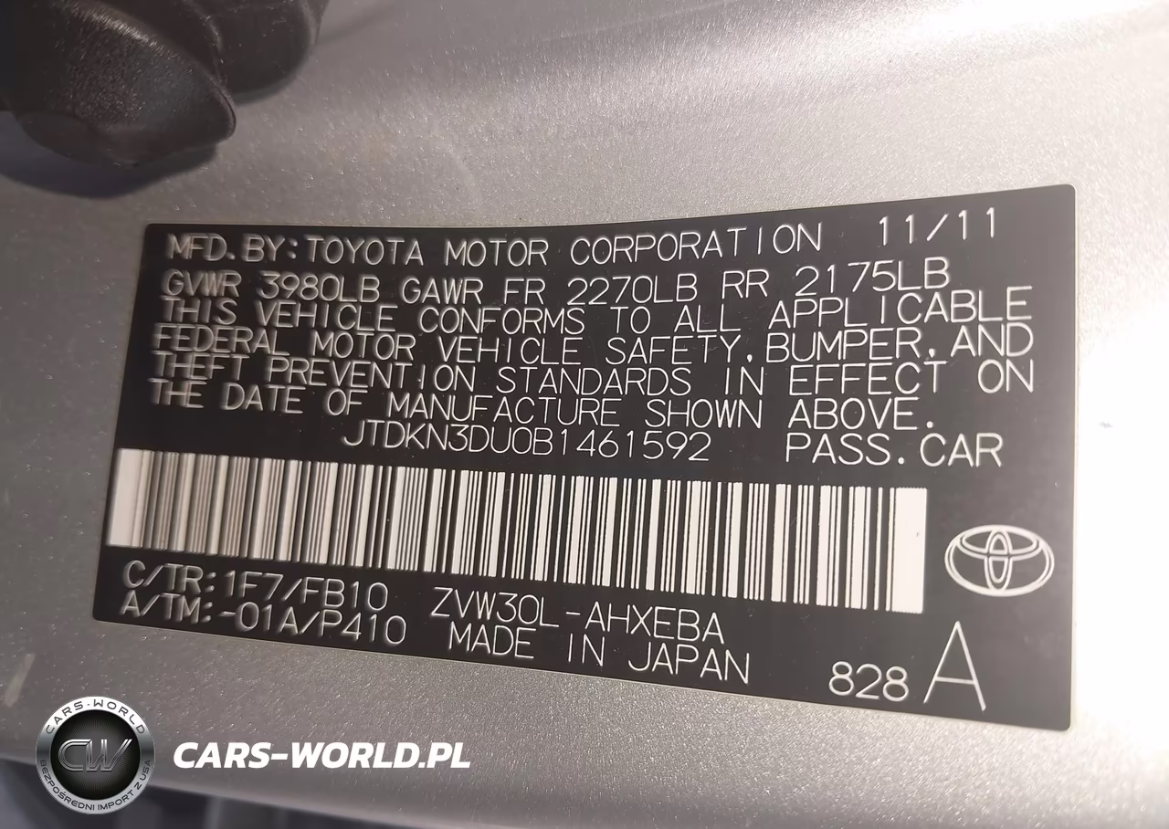 2011 Toyota Prius VIN:JTDKN3DU0B1461592 - 9