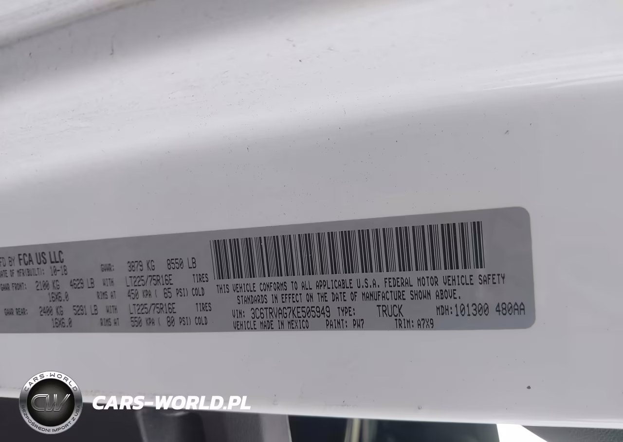 2019 Ram Promaster 1500 Low Roof 136 Wb VIN:3C6TRVAG7KE505949 - 9