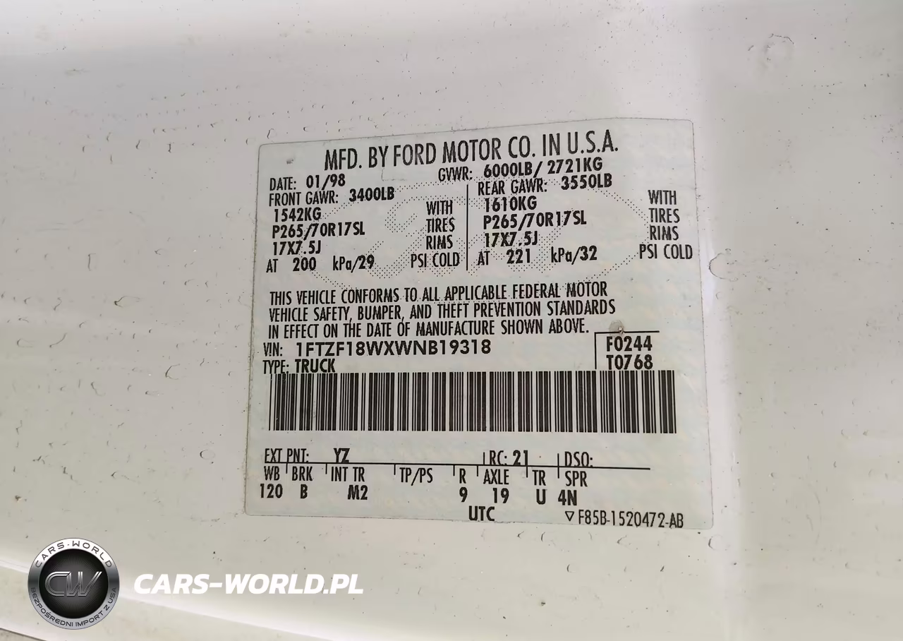 1998 Ford F-150 Lariat-Standard-Xl-Xlt VIN:1FTZF18WXWNB19318 - 9