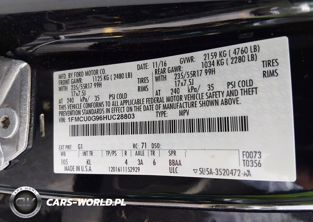 2017 Ford Escape Se VIN:1FMCU0G96HUC28803 - 9