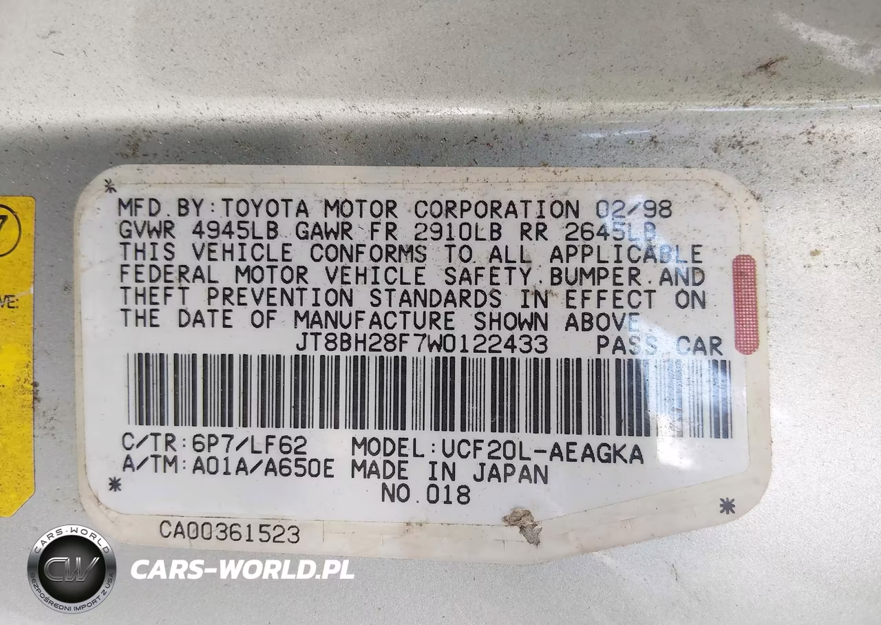 1998 Lexus Ls 400 VIN:JT8BH28F7W0122433 - 9