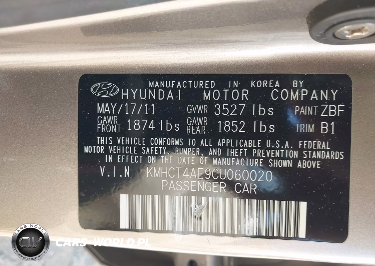 2012 Hyundai Accent Gls VIN:KMHCT4AE9CU060020 - 9