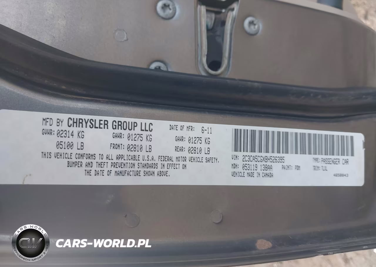 2011 Chrysler 300 Limited VIN:2C3CA5CGXBH526395 - 9