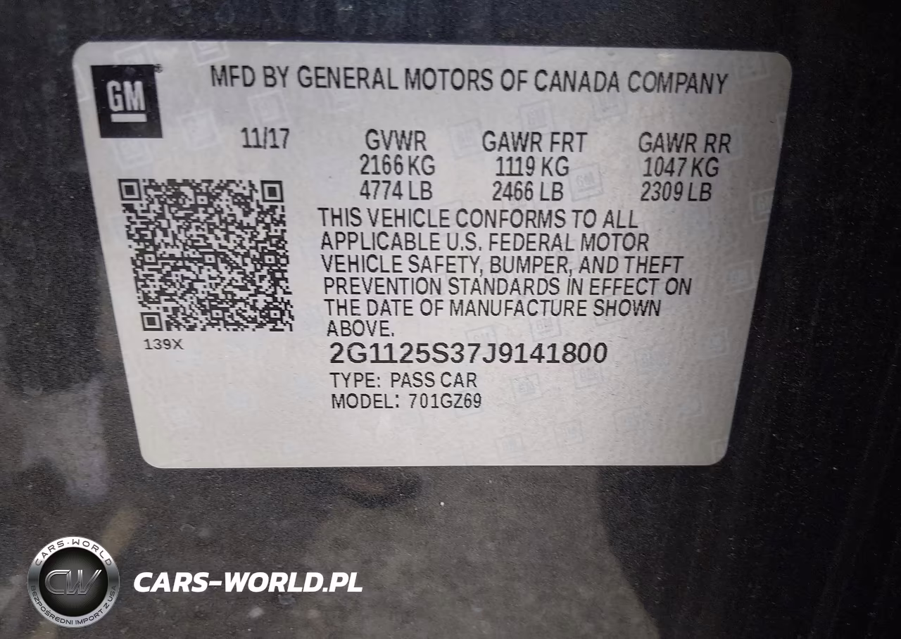2018 Chevrolet Impala 2Lz VIN:2G1125S37J9141800 - 9