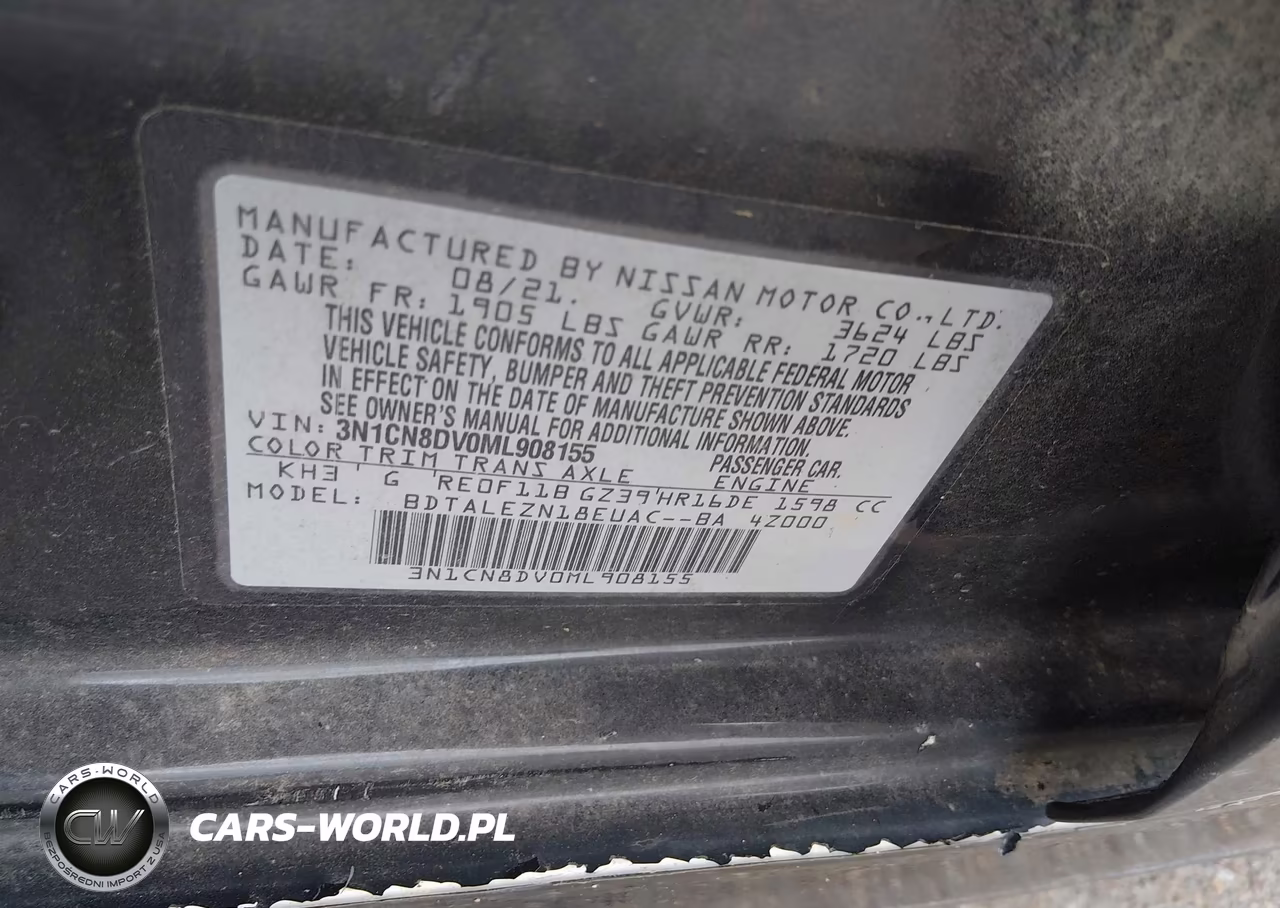 2021 Nissan Versa S Xtronic Cvt VIN:3N1CN8DV0ML908155 - 9