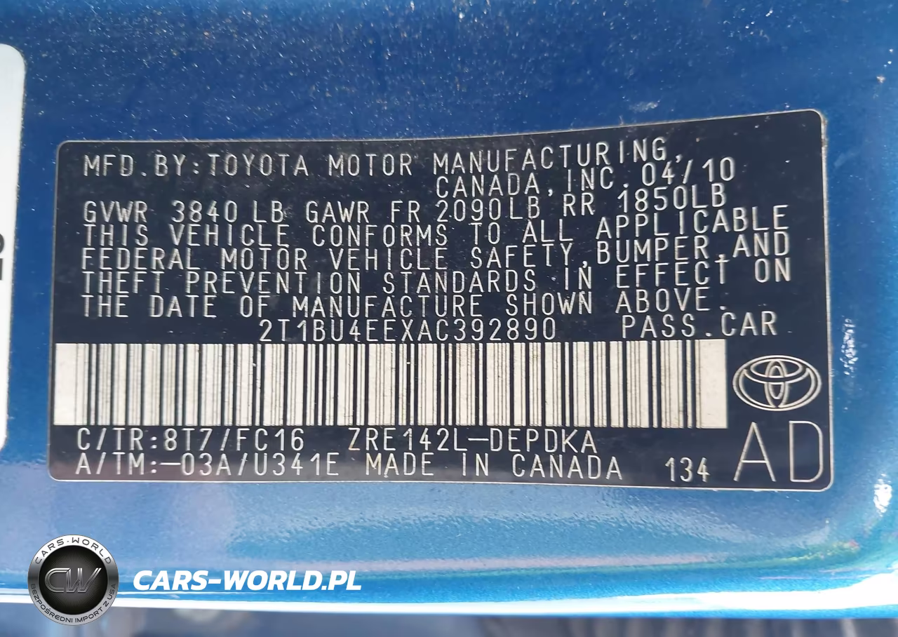 2010 Toyota Corolla Le VIN:2T1BU4EEXAC392890 - 9